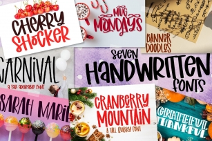 Seven Handwritten Fonts - A Fontastic Bundle! Font Download