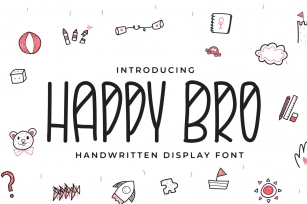 Happy Bro - Handwritten Display Font Font Download