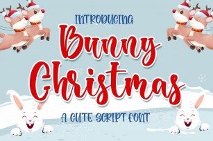 Bunny Christmas Cute Script Font Font Download