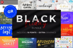 Black Friday Greek fonts bundle Font Download