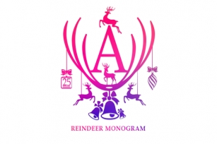 Reindeer Monogram Font Download