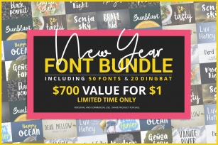New Year Fonts Bundle Font Download