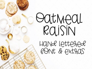 Oatmeal Raisin Hand Lettered Font With Extras Font Download