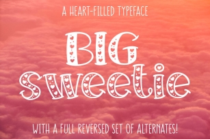 Big Sweetie - heart-filled font Font Download
