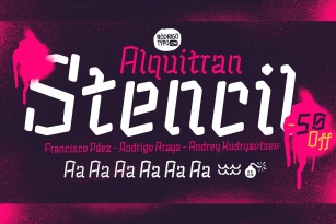 Alquitran Stencil Regular+Round Font Download