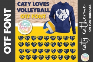 Caty Loves Volleyball Love Heart OTF Font A-Z & 0-9 Font Download