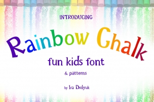 Rainbow Chalk fun kids font+Patterns Font Download