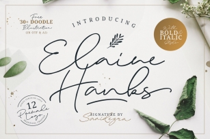 Elaine Hanks (+Feminine Logo Pack) Font Download