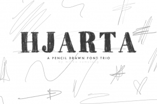 Hjarta — a pencil-drawn font trio Font Download