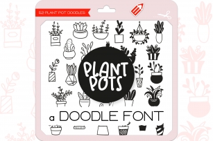 Plant Pot Doodles - Dingbats Font Font Download