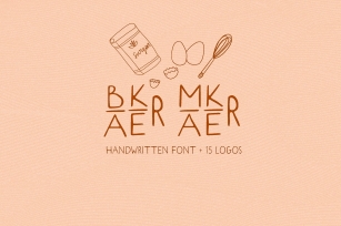 Baker Maker. Sans SERIF font. 15 Logos. Kitchen Doodles Font Download