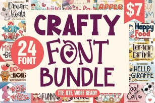 Crafty Font Bundle - 24 Unique Font Font Download