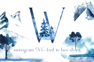 Winter Fairytale-SVG monogram and regular font in two styles Font Download