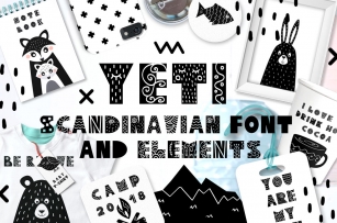 Yeti - Scandinavian font & elements Font Download