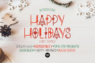 Happy Holidays Christmas Font Family Bundle Font Download