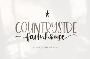 Countryside Farmhouse - A Print / Script Duo Font with extras! Font Download
