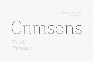 Crimsons — Thin & Thin Italic Font Download