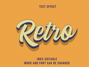 Retro Text Effect Editable Font Color Solid  Style Vintage Font Download