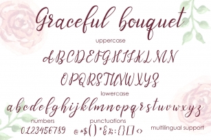 Graceful bouquet-lovely font&clipart Font Download