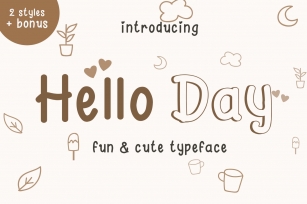 Hello Day - Fun and Cute Font Font Download
