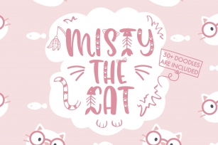 Misty The Cat - 5 Designs With Bonus Doodles Font Download