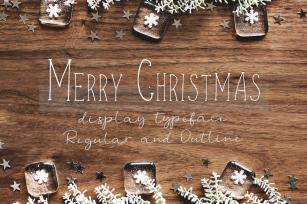 Merry Christmas display font and doodles Font Download