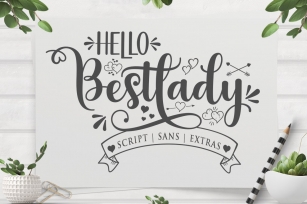 Hello Bestlady Font Duo with Extras Font Download