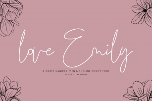 love Emily - A sweet handwritten monoline script font Font Download