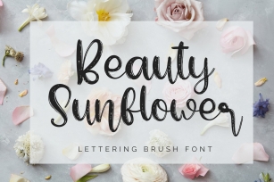 Beauty Sunflower-Lettering Font Font Download