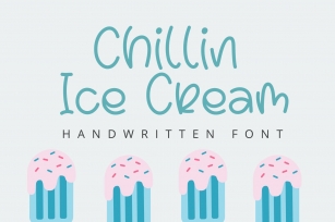 Chillin Ice Cream - Cute Handwritten Font Font Download