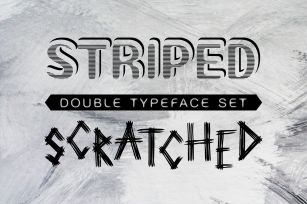 Double Font Set - Striped and Scratched typefaces Font Download