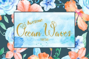 Ocean Waves Font Duo Monogram Font Download