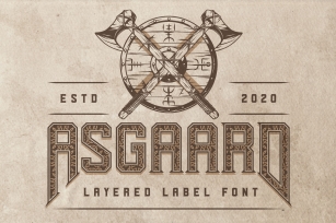 Asgaard layered label font Font Download