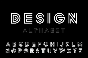 Modern designer font, striped letters Font Download