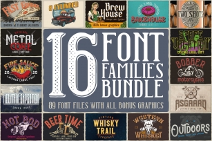 16 Font Families Bundle Font Download