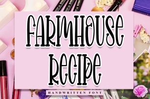 Farmhouse Recipe - Handwritten Font Font Download