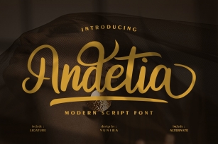 Andetia | Modern Script Font Font Download