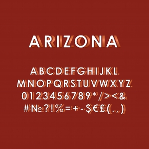 Arizona vintage 3d vector alphabet set Font Download