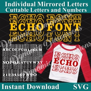 Mirror It Font, Echo font, Mirrored Letters, Sports, Mirror Alphabet, Font Download