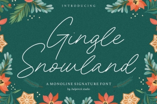 Gingle Snowland Monoline Signature Font Font Download
