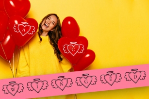 Winged heart, dingbats font for valentine day Font Download