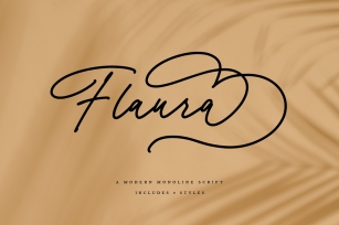 Flaura - A Modern Monoline Script Font Download