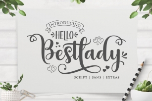 Hello Bestlady - Duo with Extras Font Download