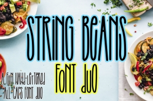 String Beans - A fun hand-lettered all caps font duo Font Download
