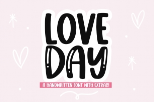 Love Day - Cute Handwritten Font with Valentine Doodles! Font Download