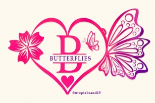 Butterflies Monogram Font Download