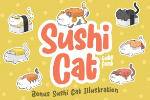 Sushi Cat Bonus Illustration Font Download