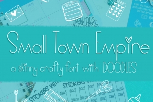 Small Town Empire - A Skinny Crafty Font with Doodles Font Download