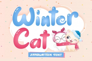 Winter Cat - Handwritten Font Font Download