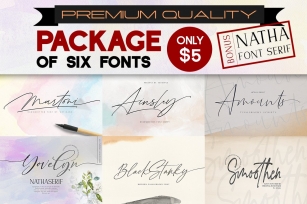 PACKAGE OF SIX FONTS Font Download